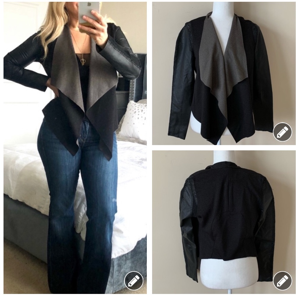 Stella & Jamie leather trim jacket #4407